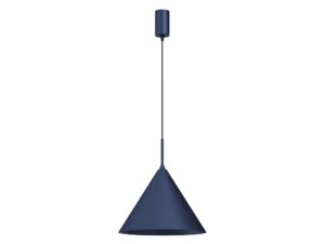 Miniaturka 5 - Granatowa lampa wisząca Venolo ze stożkowym kloszem GX53 na białym tle