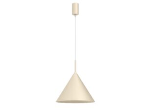 Miniaturka 6 - Kremowa lampa wisząca Venolo GX53 ze stożkowym kloszem 32 cm na białym tle