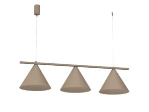 Miniaturka 3 - Lampa wisząca Venolo trójpunktowa w kolorze kaszmir z trzema stożkowymi kloszami
