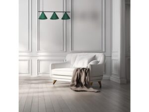 Miniaturka 8 - Zielona trójpunktowa lampa wisząca Venolo w eleganckim jasnym salonie