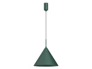 Miniaturka 4 - Lampa Venolo GX53 w butelkowej zieleni na białym tle, stożkowy klosz 32 cm