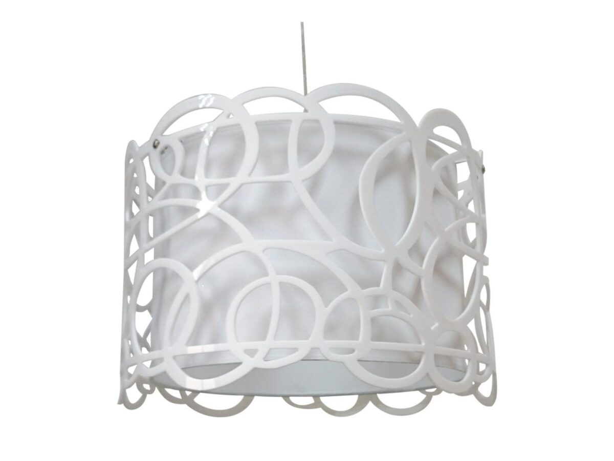 Lampa wisząca Venotia biała z podwójnym abażurem 35 cm