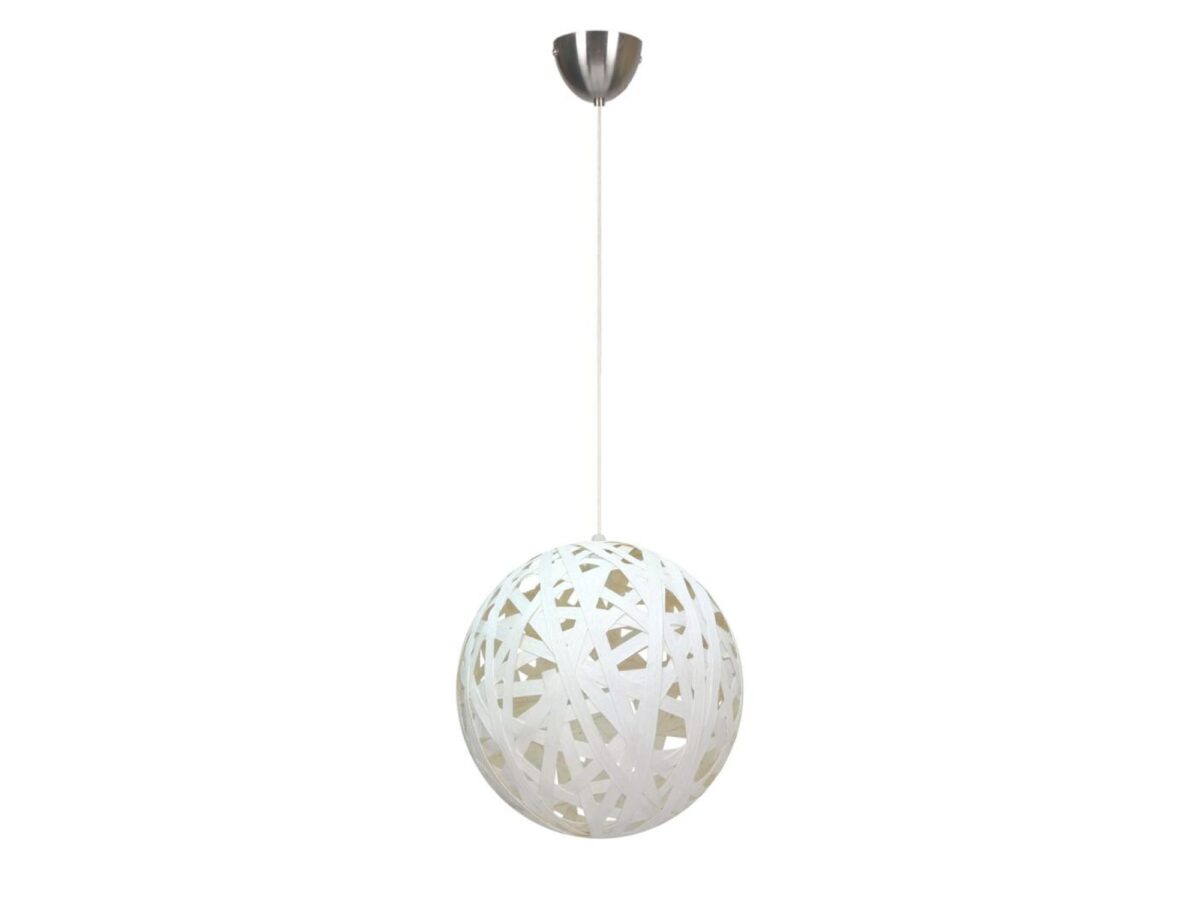 Lampa wisząca z plecionym abażurem Vesaro 40 cm – biała lub czarna