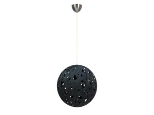 Miniaturka 1 - Czarna lampa wisząca Vesaro 40 cm – kulisty pleciony abażur na białym tle