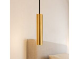 Miniaturka 2 - Czarno-złota lampa wisząca Vesavia 1×GU10 przy łóżku