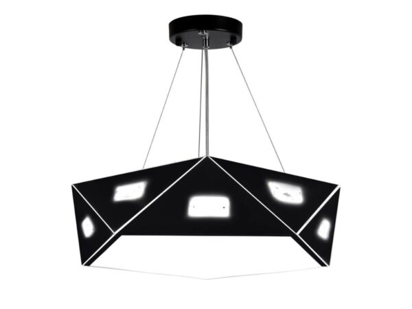 Czarna pięciokątna lampa wisząca LED Vesilina