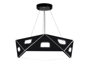 Miniaturka 2 - Lampa wisząca Vesilina czarna pięciokątny abażur z kryształkami