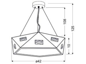 Miniaturka 1 - Schemat lampy wiszącej Vesilina, średnica 42 cm