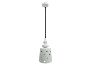 Miniaturka 3 - Biała lampa wisząca Vesiva z perforowanym kloszem