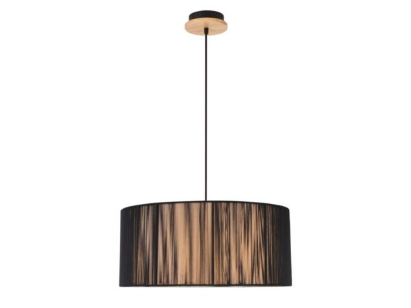 Lampa wisząca Vesodia 45 cm szeroki czarny abażur na białym tle