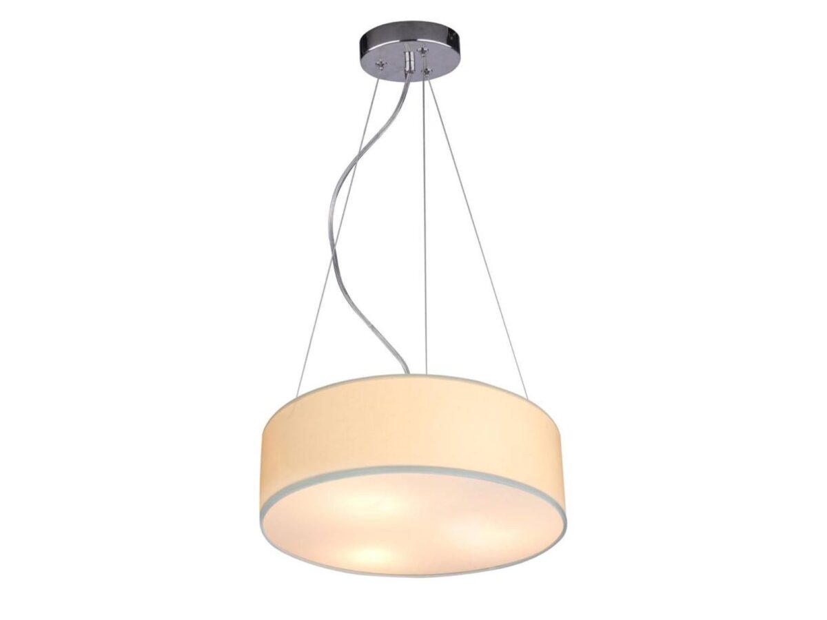 Lampa wisząca Vesodia 40 cm – kremowy abażur
