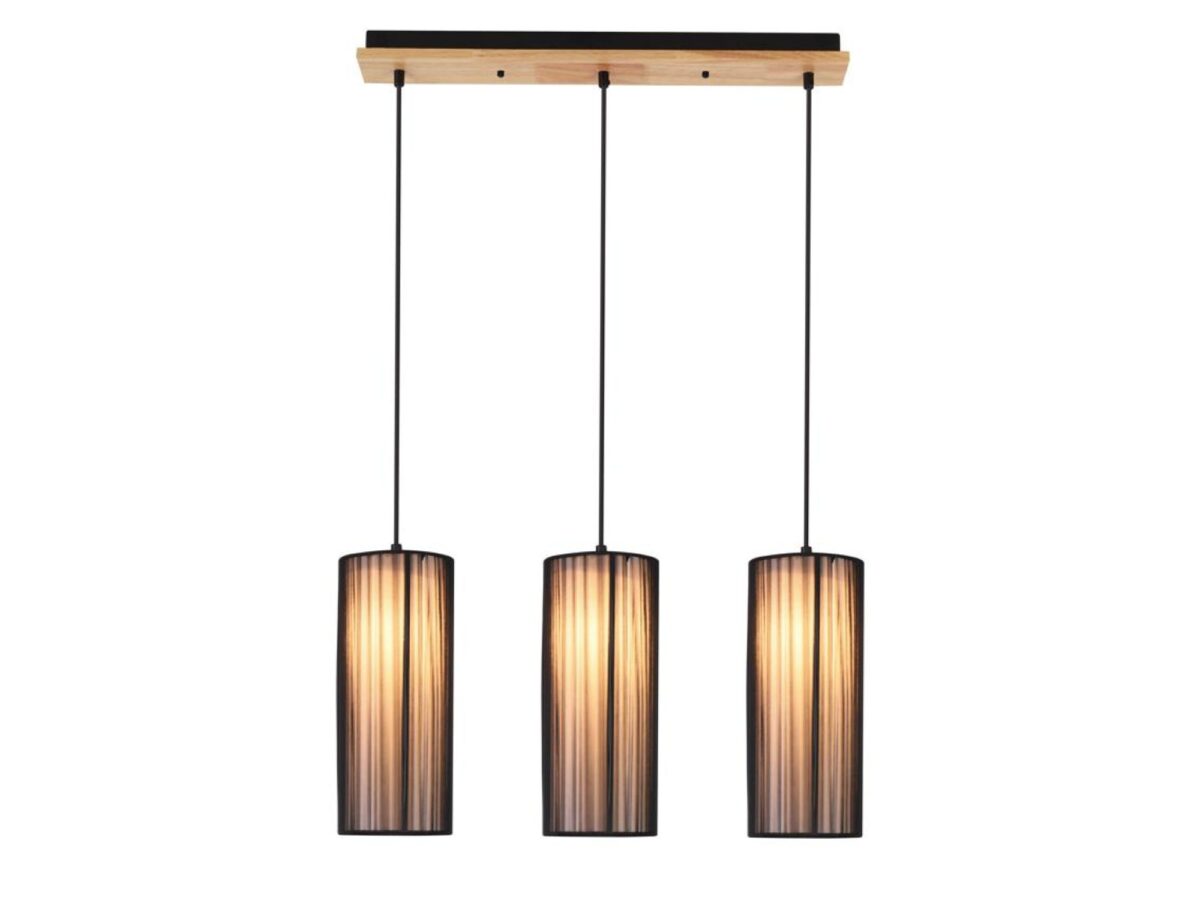 Lampa wisząca potrójna Vesodia 60 cm czarna