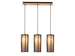 Miniaturka 2 - Lampa wisząca Vesodia czarna potrójna z trzema cylindrycznymi abażurami