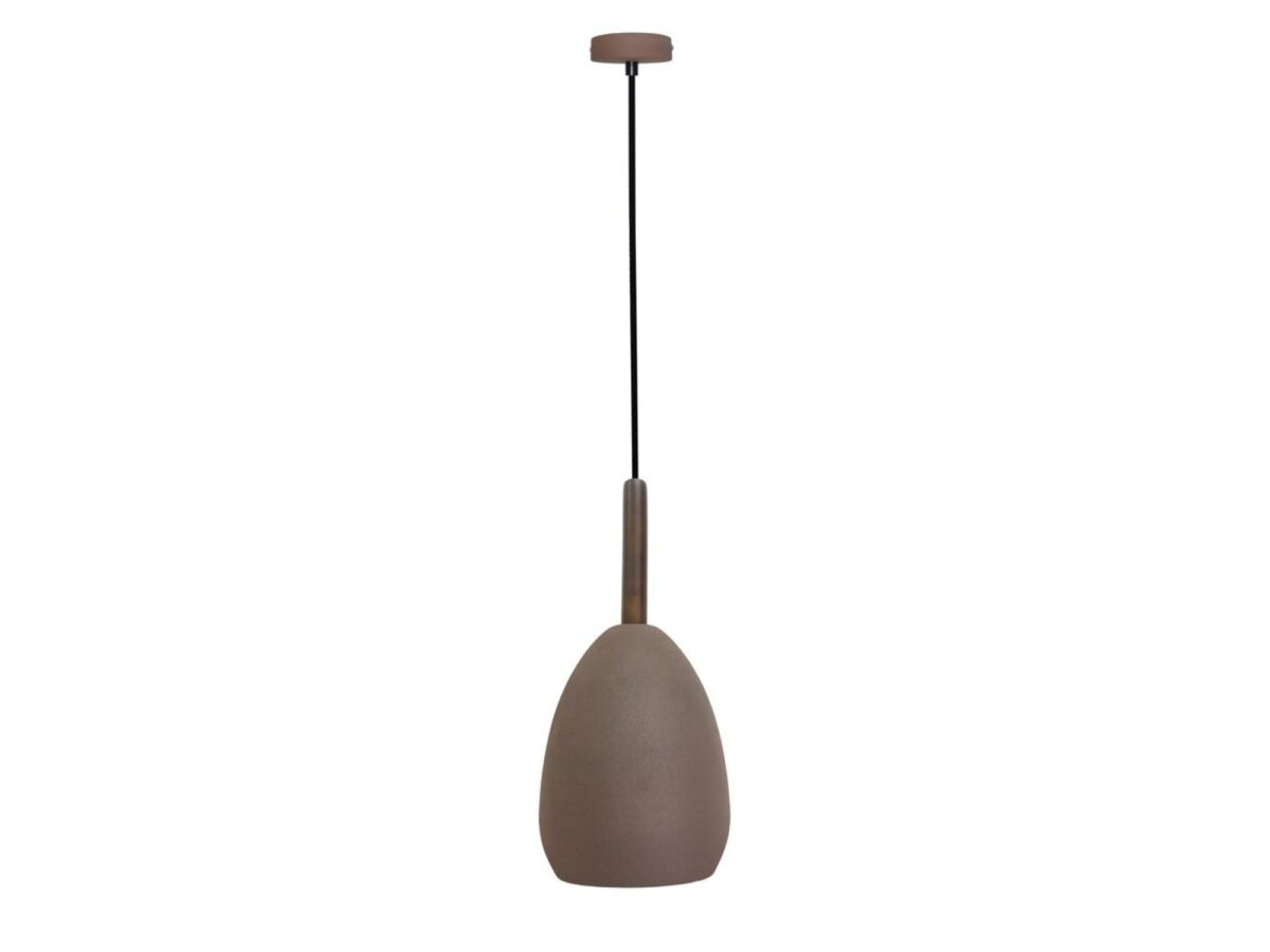 Lampa wisząca Vesomo brązowa 16 cm metal i drewno