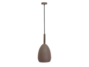 Miniaturka 2 - Brązowa lampa wisząca Vesomo z krótkim metalowym kloszem