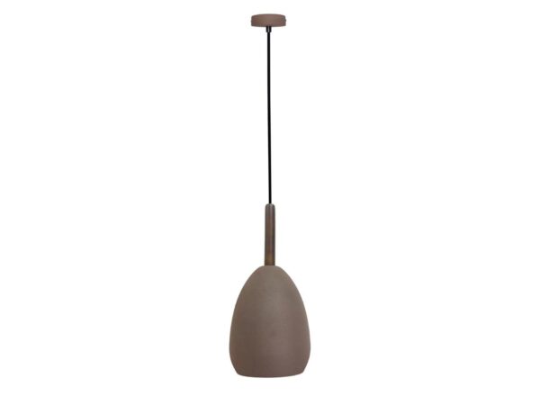 Brązowa lampa wisząca Vesomo z krótkim metalowym kloszem