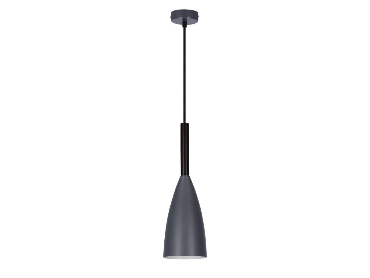 Lampa wisząca Vesomo szara 12 cm ze smukłym kloszem