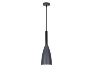 Miniaturka 3 - Szara lampa wisząca Vesomo ze smukłym metalowym kloszem