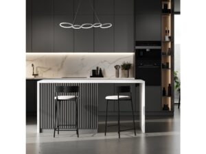 Miniaturka 5 - Biała lampa Vesonio LED nad wyspą w nowoczesnej kuchni