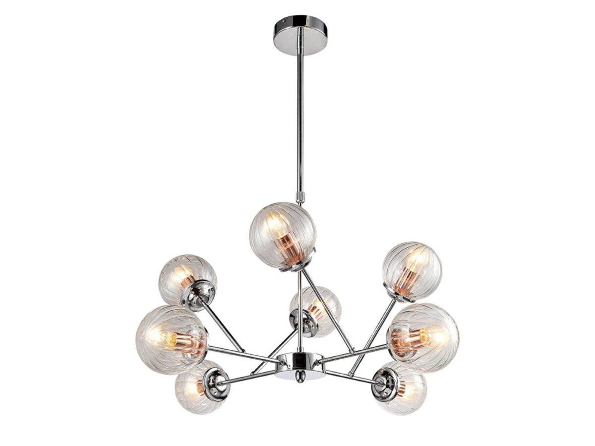 Lampa wisząca Vesovina 8-punktowa chrom / miedź