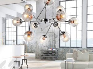 Miniaturka 1 - Lampa wisząca Vesovina na metalowej sztycy w aranżacji wnętrza