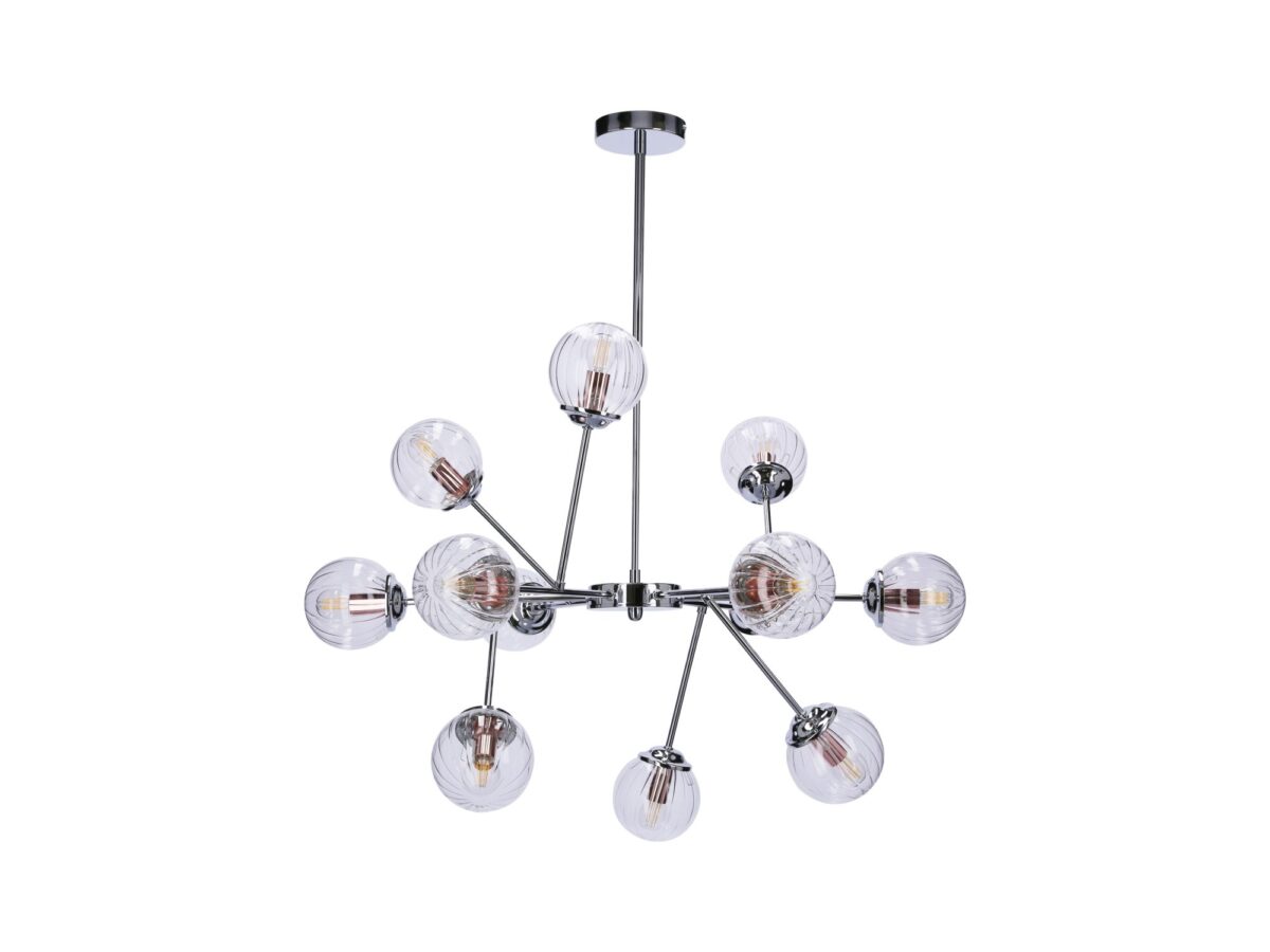 Lampa wisząca Vesovina 12-punktowa ze szklanymi kloszami