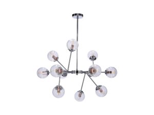 Miniaturka 5 - Lampa wisząca Vesovina z dwunastoma szklanymi kloszami na białym tle