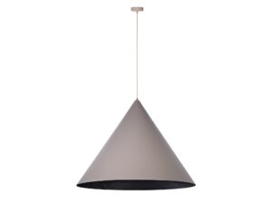 Miniaturka 6 - Vesuvio L taupe-czarna lampa wisząca ze stożkowym kloszem