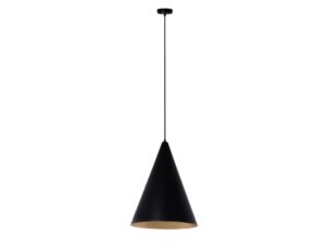 Miniaturka 1 - Lampa wisząca Vesuvio S czarno-złota z czarnym stożkowym kloszem i złotym wnętrzem
