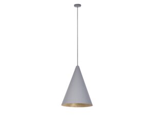 Miniaturka 3 - Lampa wisząca Vesuvio S szaro-złota z wysokim stożkowym kloszem