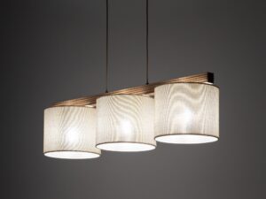 Miniaturka 3 - Lampa wisząca Viga Shade z trzema jasnymi świecącymi abażurami