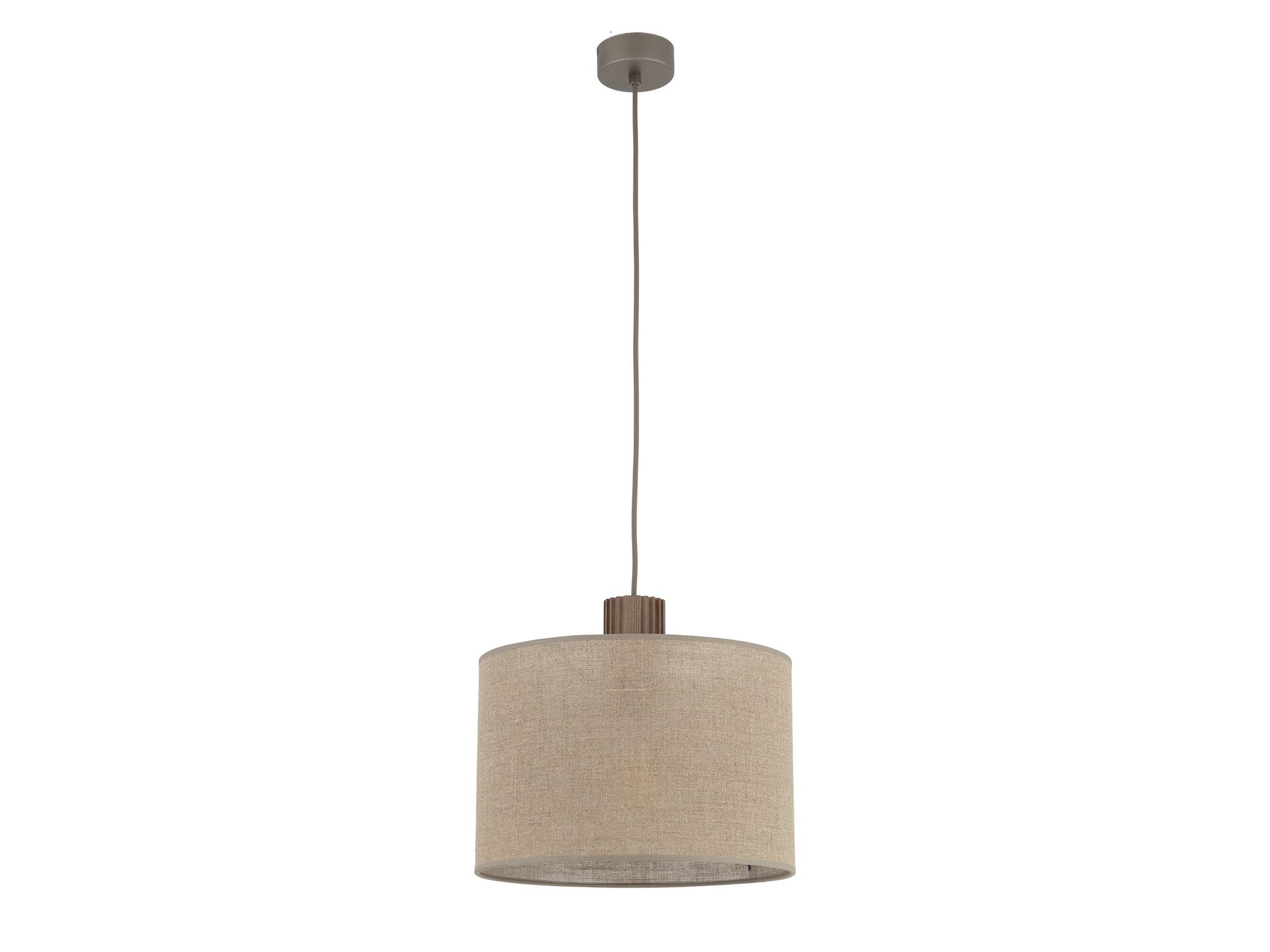 Lampa wisząca Viga Shade orzech z ciemniejszym lnianym abażurem