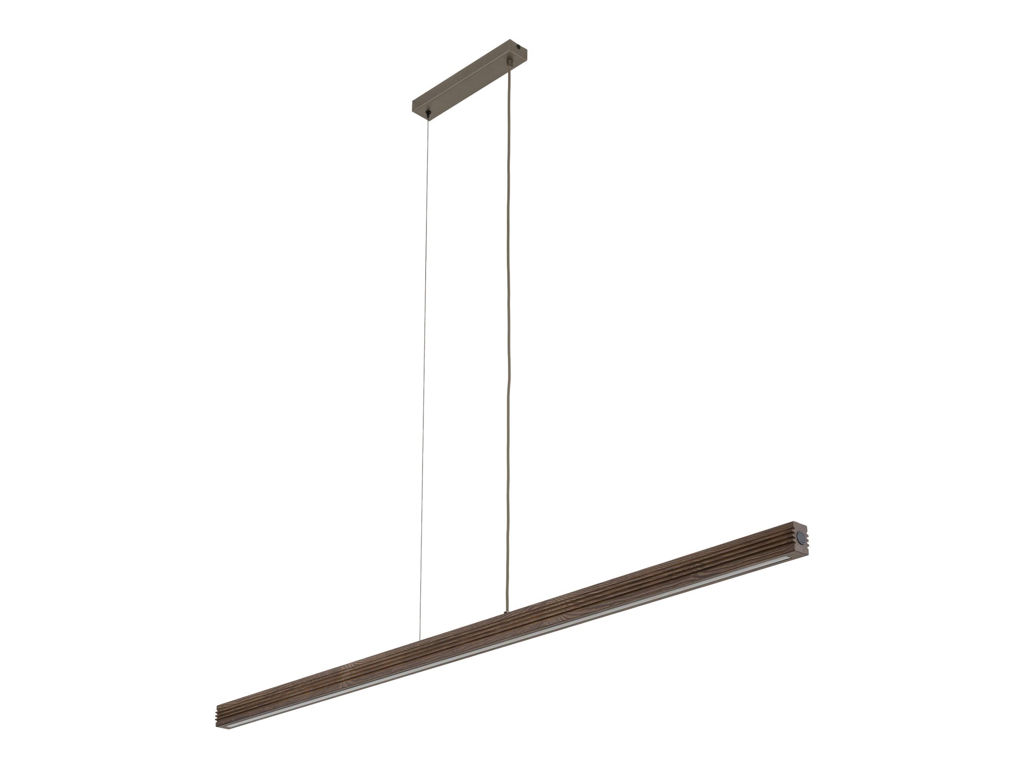 Lampa wisząca Viga Wood LED z ciemną szczotkowaną sosną w odcieniu orzecha