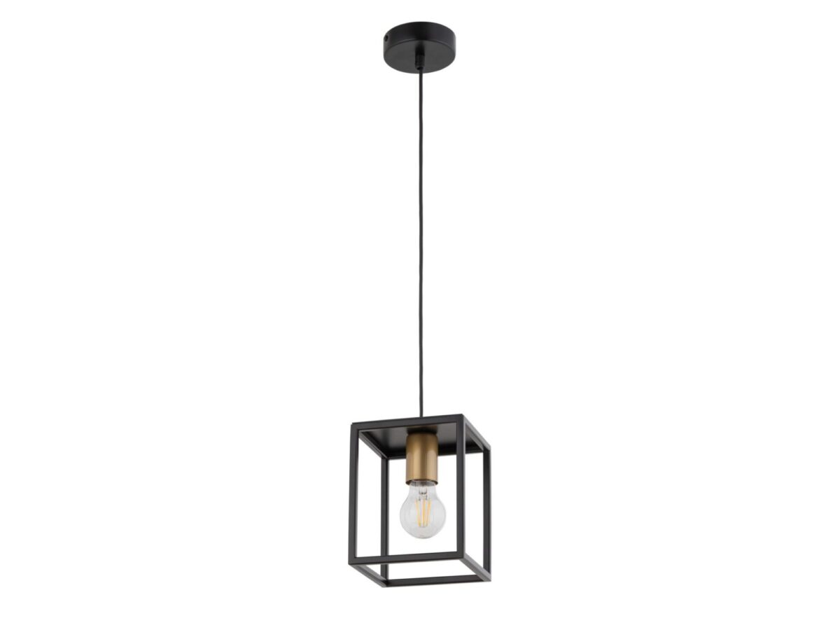 Lampa wisząca Vigo 1 czarno-złota 1-punktowa loftowa