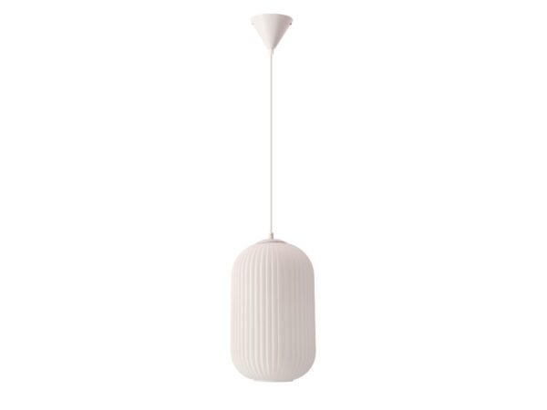 Lampa wisząca Viravela biała ze szklanym kloszem na białym tle