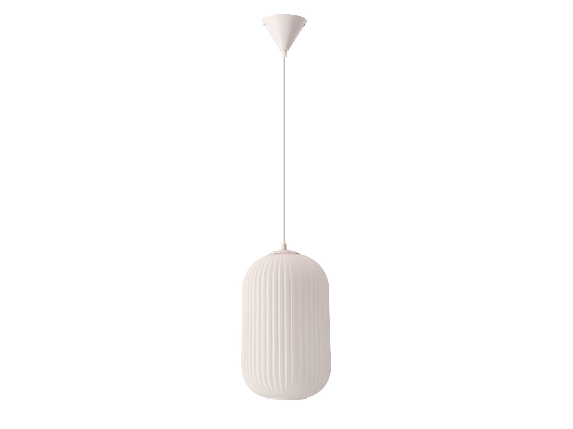 Lampa wisząca Viravela biała ze szklanym kloszem na białym tle