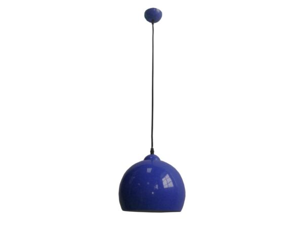 Lampa wisząca Viredano chabrowa z metalowym półkulistym kloszem