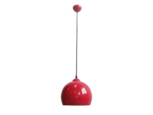 Miniaturka 1 - Lampa wisząca Viredano czerwona z metalowym półkulistym kloszem
