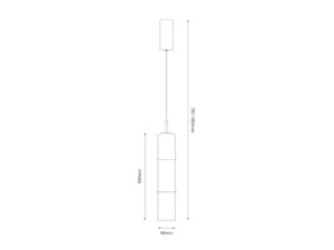 Miniaturka 7 - Rysunek wymiarowy lampy Viresio klosz 40 cm i zwis regulowany 70–180 cm