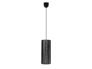 Miniaturka 2 - Czarna lampa wisząca Viridela z długim cylindrycznym abażurem sznurkowym