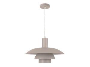 Miniaturka 1 - Kaszmirowa lampa wisząca Virinela z trójwarstwowym metalowym kloszem na białym tle