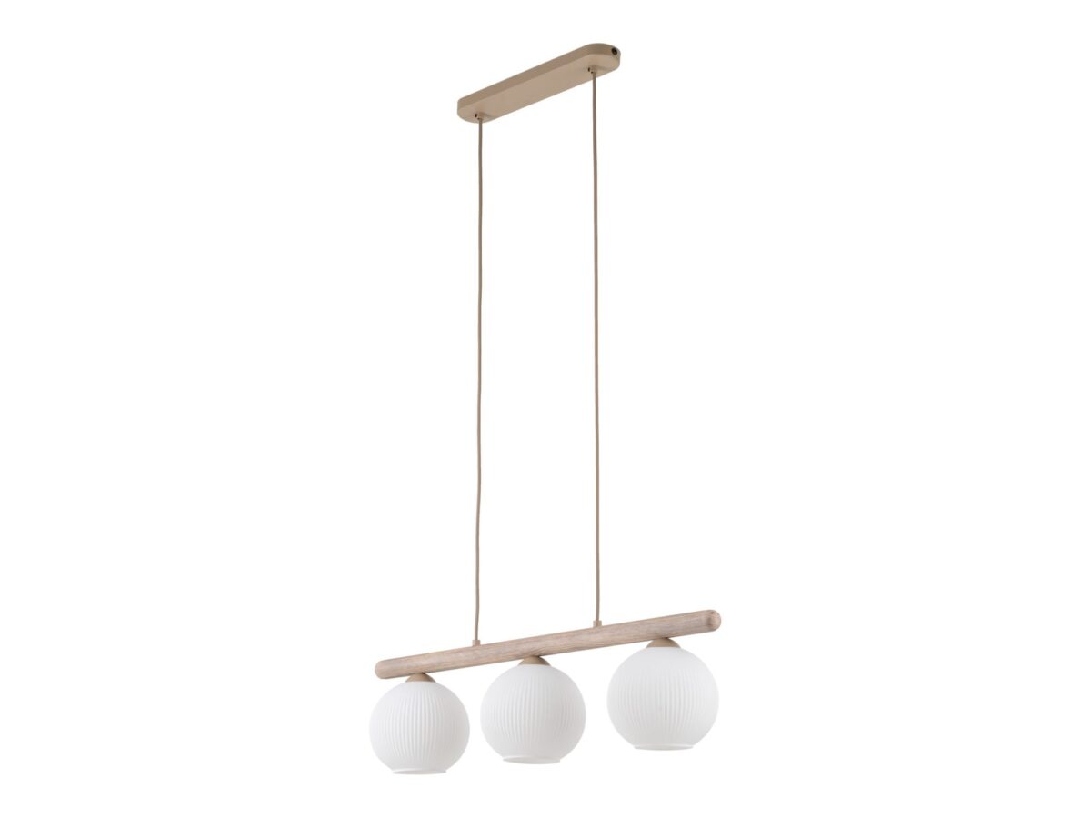 Lampa wisząca Virlo 3-punktowa z białymi szklanymi kloszami