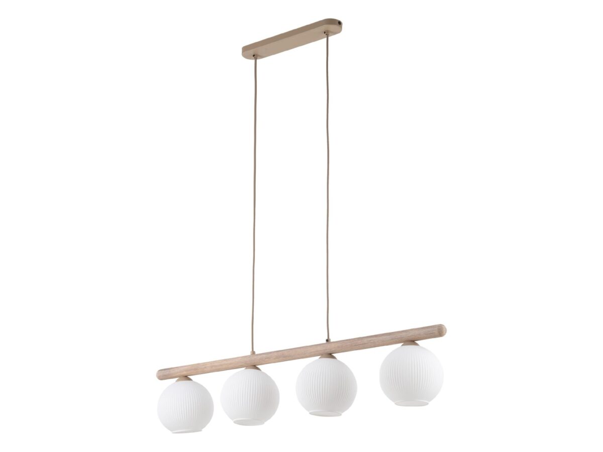 Lampa wisząca Virlo 4-punktowa z białymi szklanymi kloszami