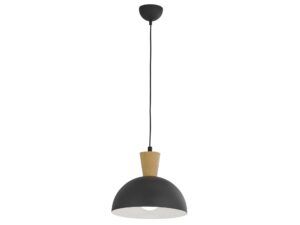 Miniaturka 2 - Lampa wisząca Vito czarno-biała z okrągłym kloszem i jasnym wnętrzem