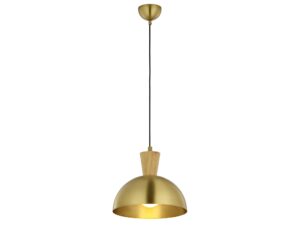 Miniaturka 1 - Lampa wisząca Vito w mosiądzu patynowanym z szerokim kloszem kopułowym