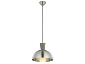Miniaturka 3 - Lampa wisząca Vito w kolorze niklu z półkolistym metalowym kloszem