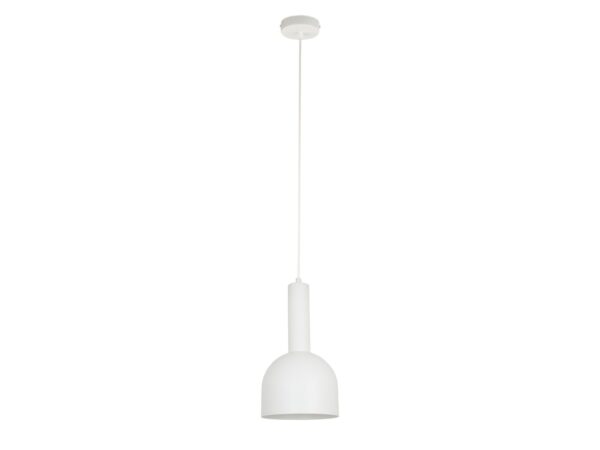 Lampa wisząca Vitrum Dzwonek biała z pełnym zawieszeniem i stalowym kloszem w kształcie dzwonka