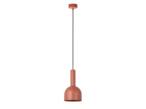 Miniaturka 2 - Lampa wisząca Vitrum Dzwonek ceglana z okrągłą rozetą i stalowym kloszem