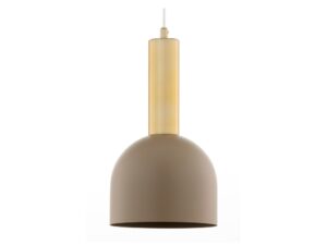 Miniaturka 1 - Zbliżenie lampy Vitrum Gold Dzwonek z beżowym kloszem i szczotkowanym złotem