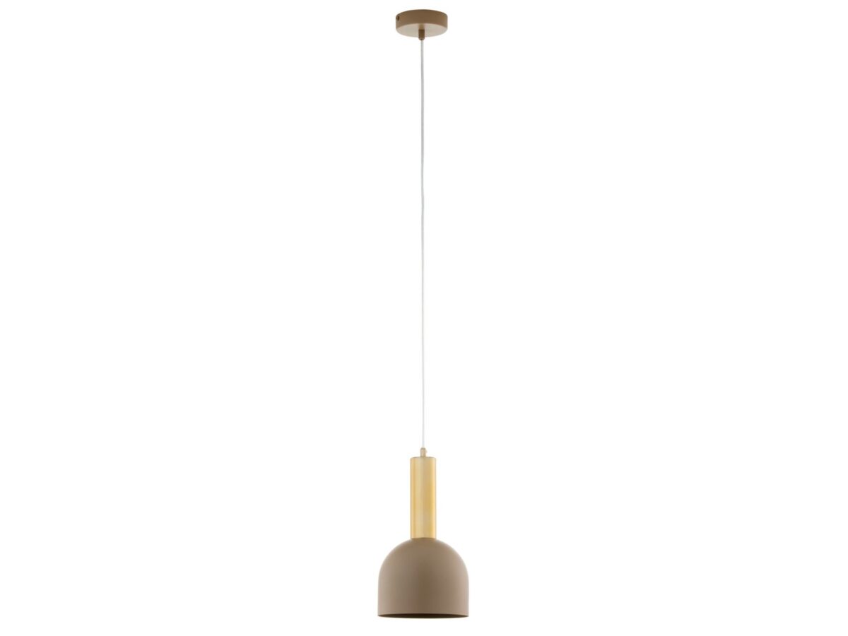 Lampa wisząca Vitrum Gold Dzwonek 1-punktowa – ciepły beż i złoty szczotkowany